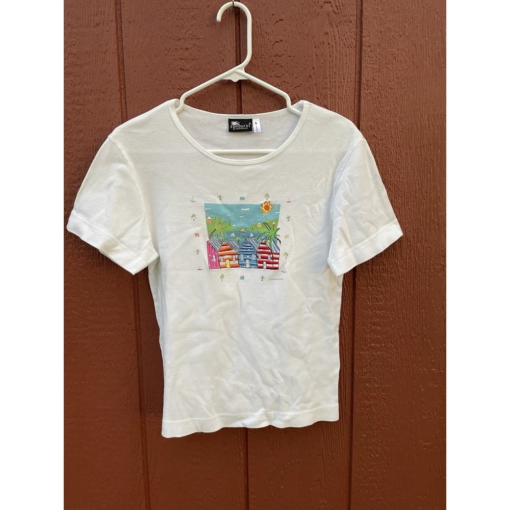 Vintage embroidered top Sunburst Brand Beach Colorful Y2K Size Small